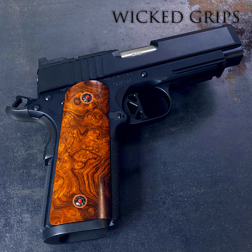 ELITE SIGNATURE SERIES 1911 GRIPS DESERT IRONWOOD BURL SET 082