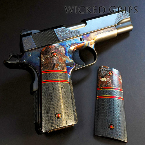 1911 Pistol Grips Exotic Dinosaur Bone Series - Fossilized Brontosaurus Uniquely Rare