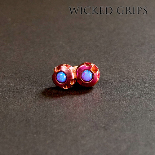 Anodized Pink Titanium CZ Gemstone Grip screws