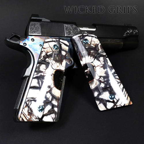 1911 Mammoth Tusk Handgun Grip set Ivory Diverse colorhues