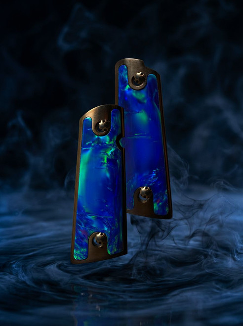 1911 HYBRID series Golden Bronze Titanium with Blue Opal