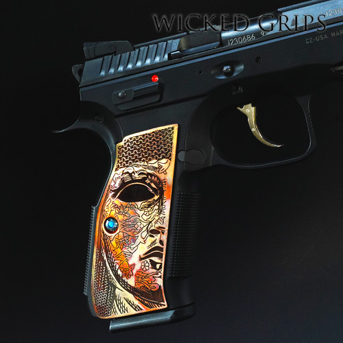 CZ SHADOW 2 COPPER GUN GRIPS KINGDOM OF HEAVEN LEPER KING SERIES