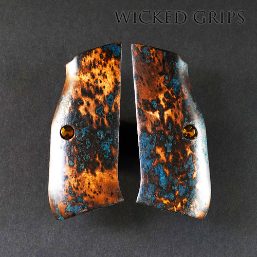 SOLID COPPER CZ75 / SHADOW 2 COMPACT GRIPS SHIPWRECK PATINA FINISH 16