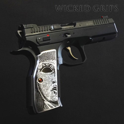 CZ SHADOW 2 ALUMINUM GUN GRIPS KINGDOM OF HEAVEN LEPER KING SERIES