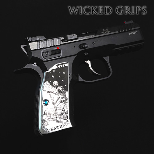 CZ SHADOW 2 COMPACT ALUMINUM GUN GRIPS DEATH TAROT