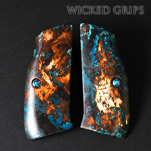 SOLID COPPER CZ75 / SHADOW 2 GRIPS SHIPWRECK PATINA FINISH 040