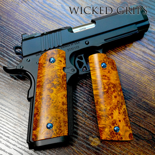 SIGNATURE SERIES 1911 GRIPS BOX ELDER BURL SET 079