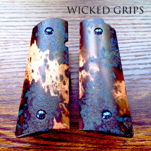 1911 copper shipwreck patina grips - Made in the USA