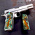 CUSTOM 1911 GRIPS MAMMOTH TUSK GREEN FUSION set 3