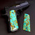 1911 Gun Grips of Turquoise Gemstone Bright Teal Color Variations - Hand Polished in the USA