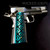 1911 PISTOL GRIPS POLISHED TITANIUM TEAL TESSERAE