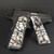 Ivory Mammoth Tusk 1911 Handgun Grips shown with Full Metal Style screws