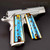 1911 PISTOL GRIPS TITANIUM HYBRID ONE OF A KIND 1 OF 1 BLUE AND BRONZE