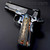 1911 Copper Handgun Grips in Shipwreck Patina Style with Gothic Bronze Titanium Inlays - Meticulously engraved