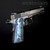 1911 PISTOL GRIPS TITANIUM NITRE BLUE HYBRID WITH  COLOR CASE INLAYS