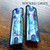 1911 PISTOL GRIPS TITANIUM NITRE BLUE HYBRID WITH  COLOR CASE INLAYS