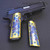 1911 PISTOL GRIPS TITANIUM HYBRID ONE OF A KIND 1 OF 1 GOLD WITH COLOR CASE INNER