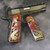 1911 COPPER PISTOL GRIPS DEEP ENGRAVED DRAGON FLAME PATINA