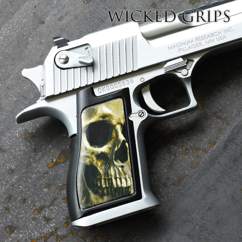 CUSTOM DESERT EAGLE GRIPS FULL SKULL FACE