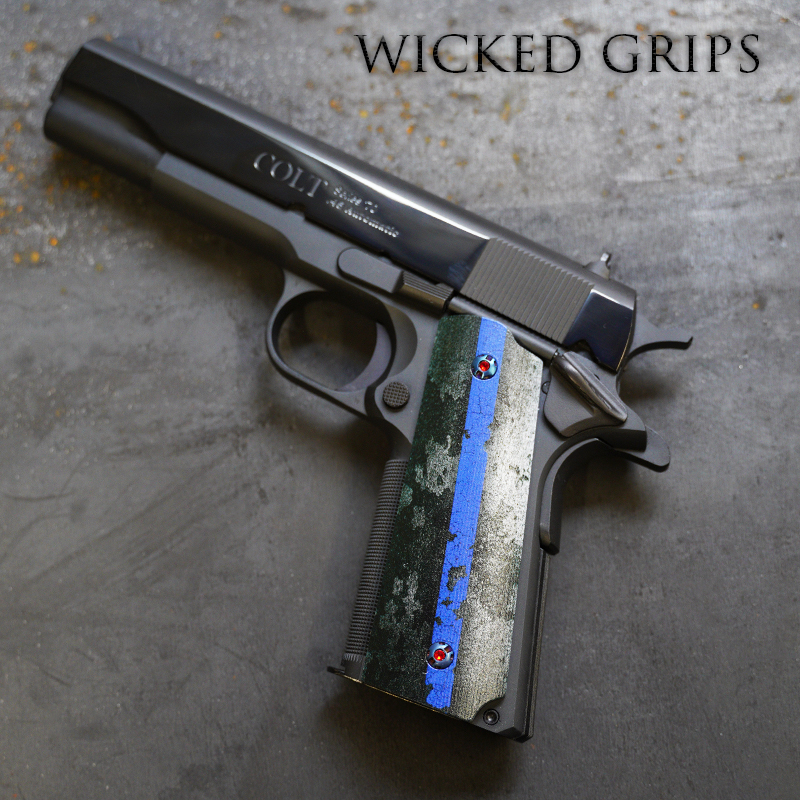 CUSTOM 1911 GRIPS THIN BLUE LINE