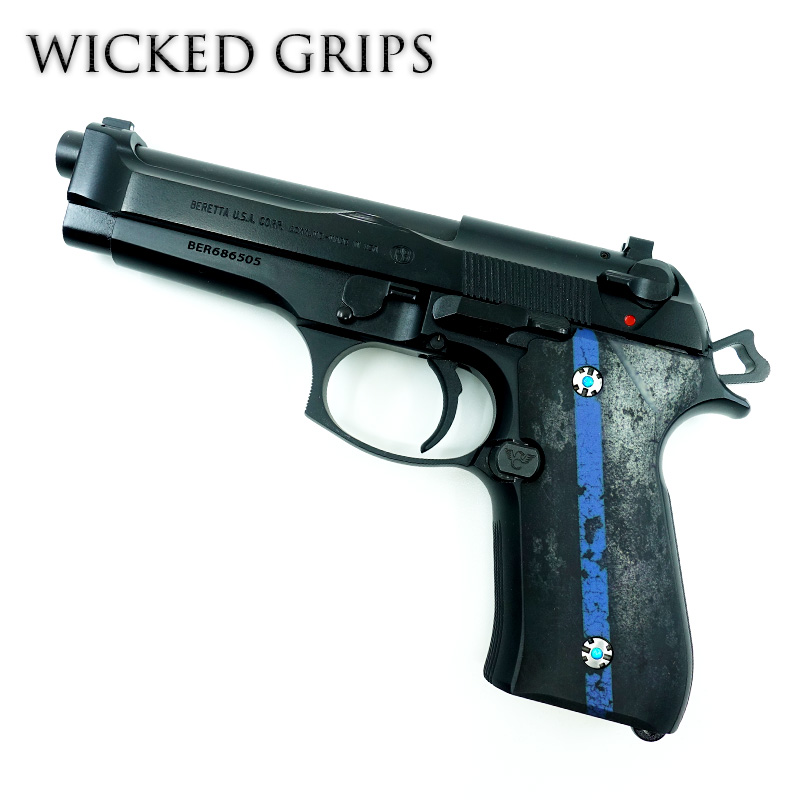 CUSTOM BERETTA 92FS PISTOL GRIPS THIN BLUE LINE