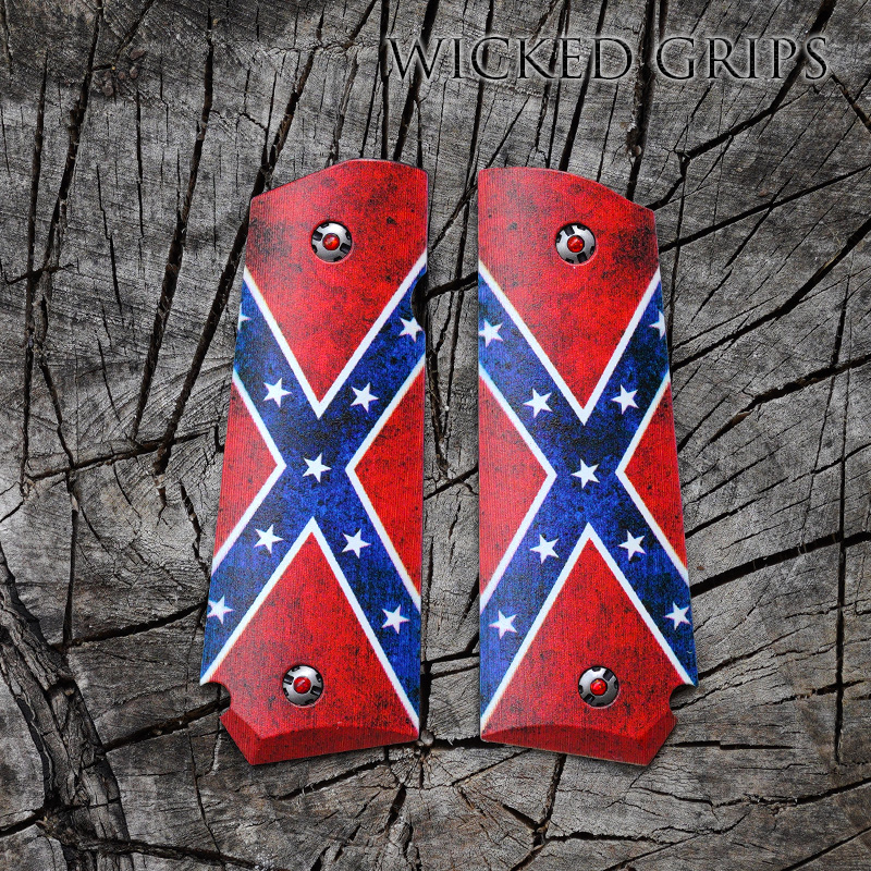 1911 BOBTAIL PISTOL GRIPS DIXIE FLAG