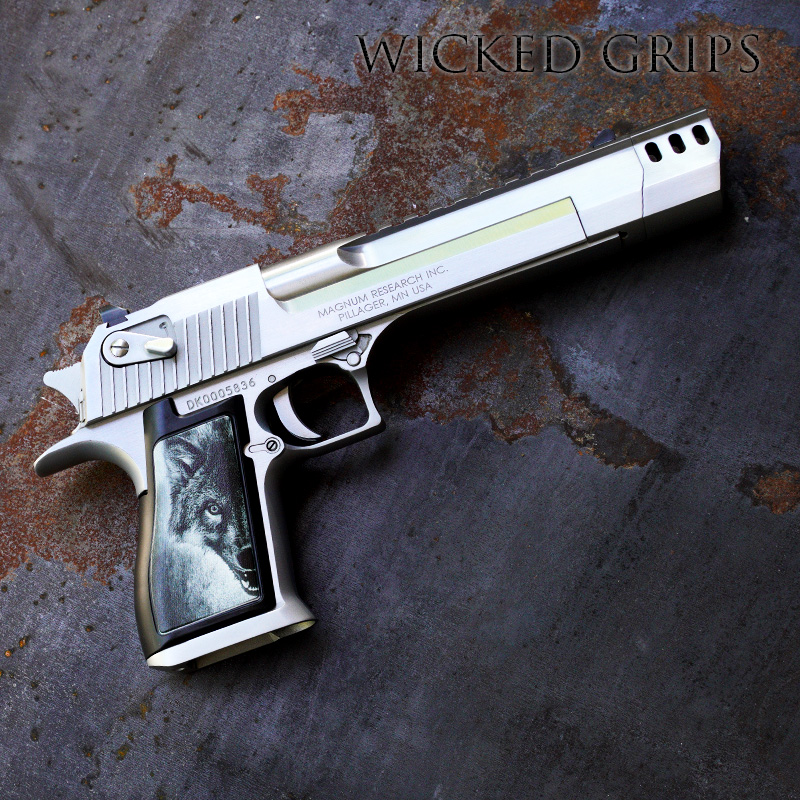 CUSTOM DESERT EAGLE PISTOL GRIPS WOLF