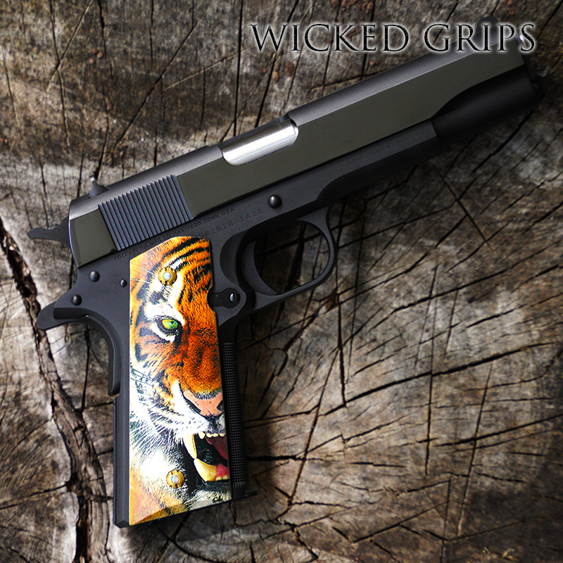 CUSTOM 1911 PISTOL GRIPS TIGER