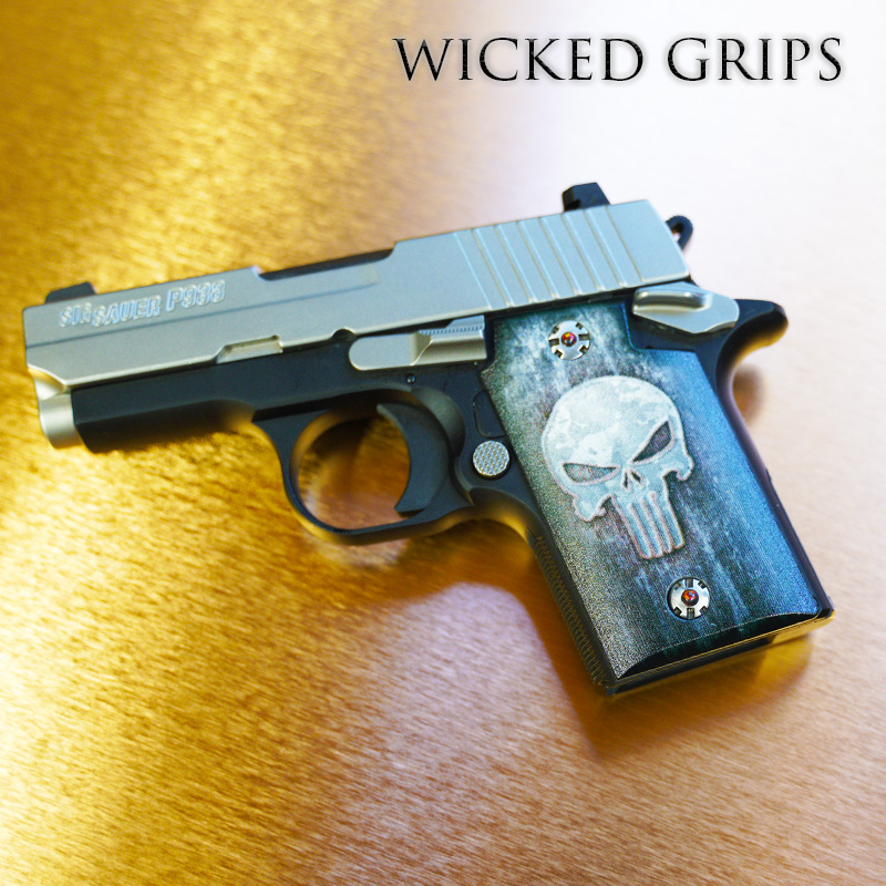 Custom Acrylic SPD Grips For Sig Sauer P238 - Cheetah Print Replacement Gun Grips