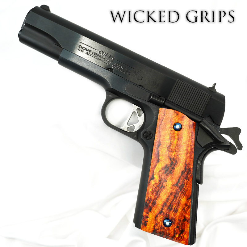 CUSTOM 1911 PISTOL GRIPS DESERT BURL