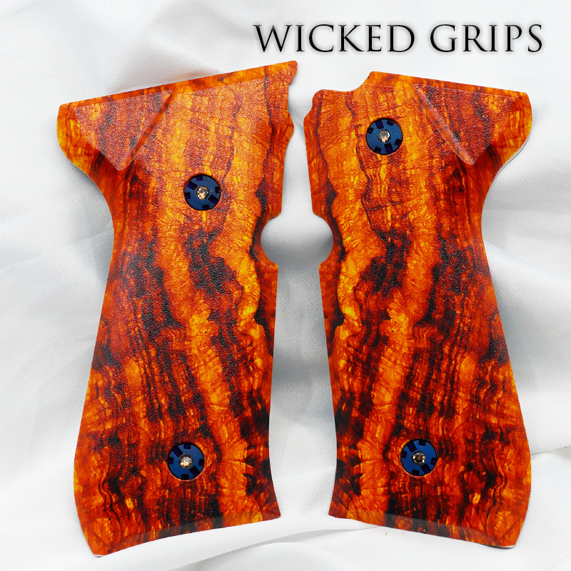 CUSTOM BERETTA 92FS PISTOL GRIPS DESERT BURL