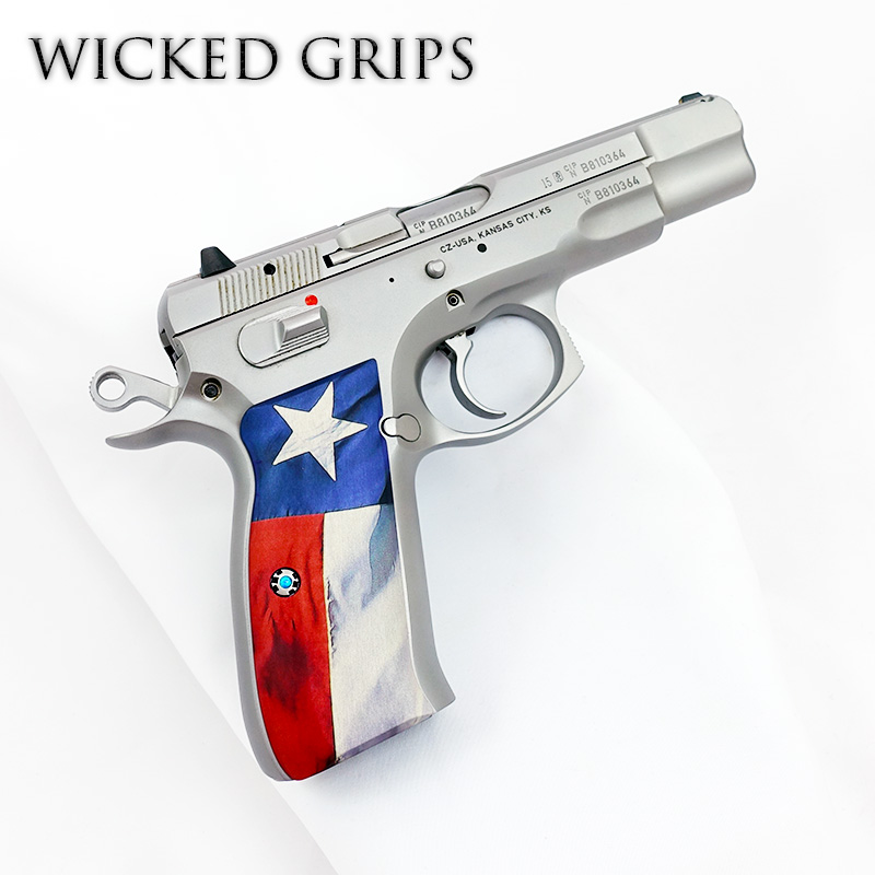 CZ-75 CUSTOM PISTOL GRIPS TEXAS FLAG V2