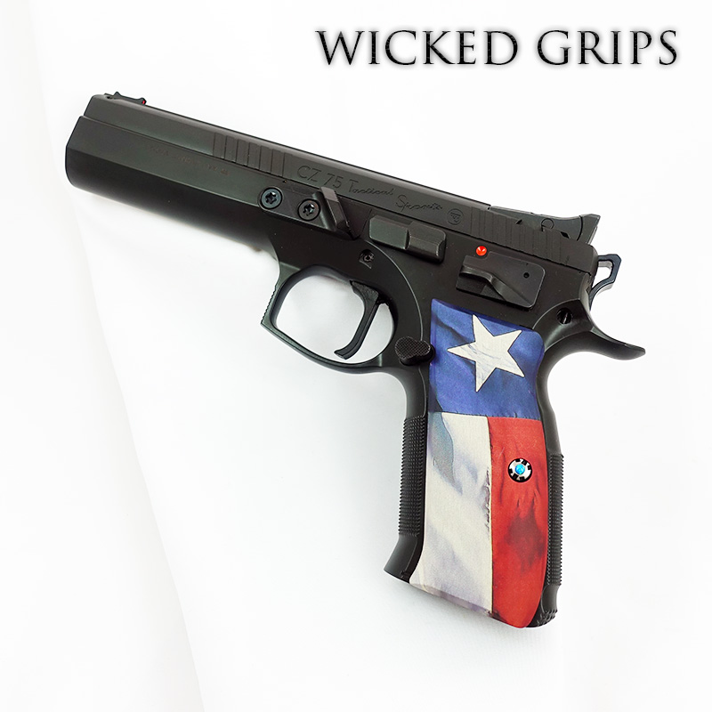 CZ-75 CUSTOM PISTOL GRIPS TEXAS FLAG V2