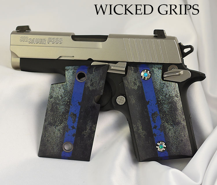 CUSTOM SIG SAUER P938 PISTOL GRIPS THIN BLUE LINE