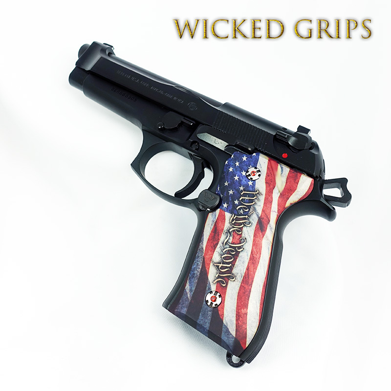 CUSTOM BERETTA 92FS GRIPS WE THE PEOPLE VER 4