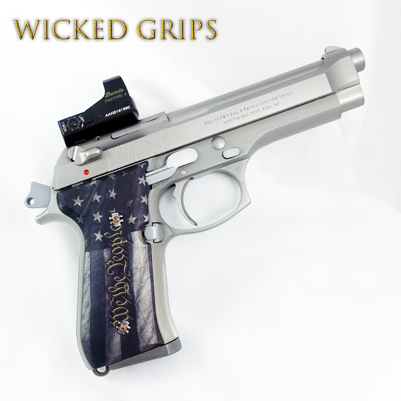 CUSTOM BERETTA 92FS GRIPS WE THE PEOPLE VER 5