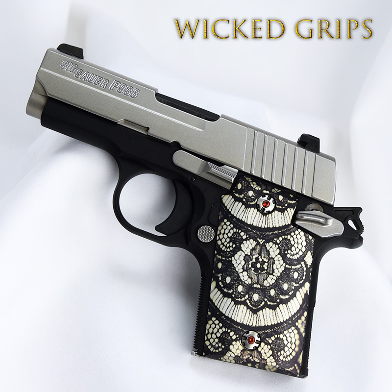 CUSTOM SIG SAUER P938 GRIPS! BLACK LACE