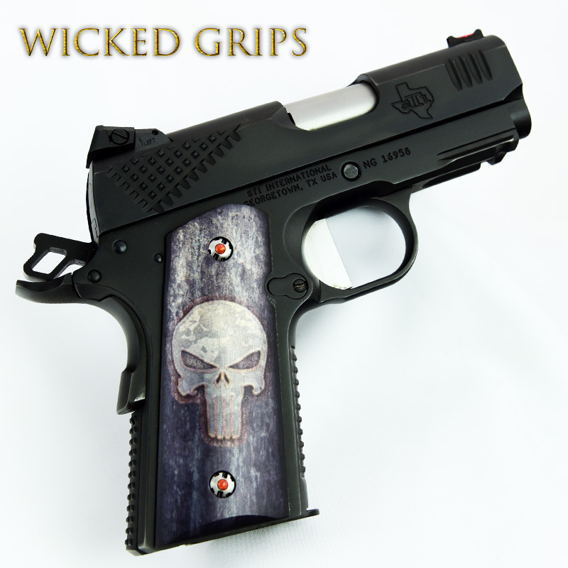 1911 COMPACT OFFICERS MODEL GRIPS FULL METAL PUNISHER