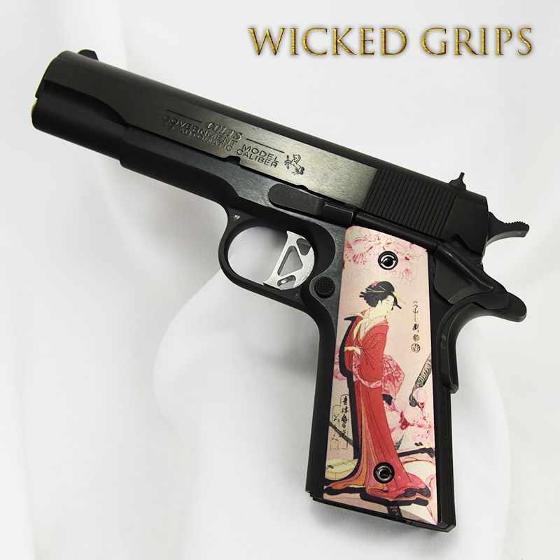 CUSTOM 1911 THIN PISTOL GRIPS GEISHA