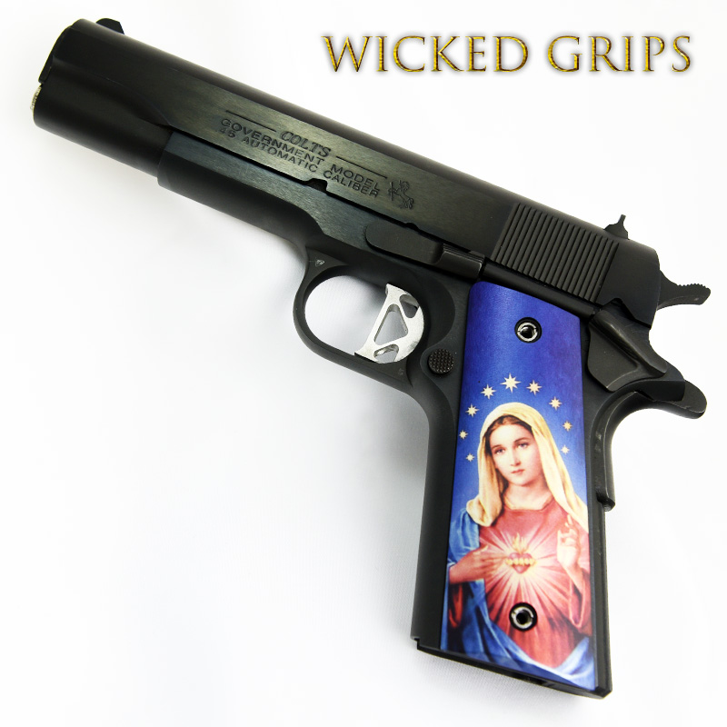 CUSTOM 1911 PISTOL GRIPS THIN MARY V3