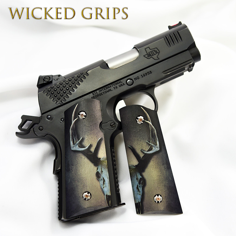 custom-1911-officers-grips-deer-skull