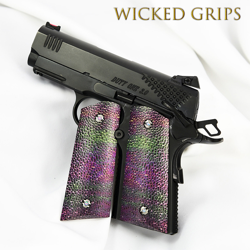 custom-1911-officers-grips-oil-slick-rayskin