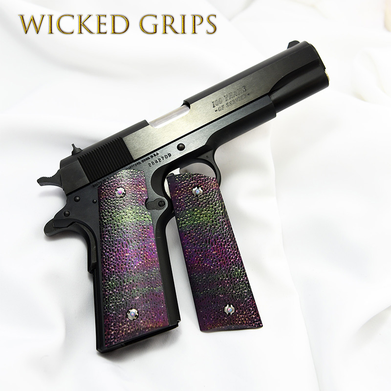 custom-1911-grips-oil-slick-rayskin