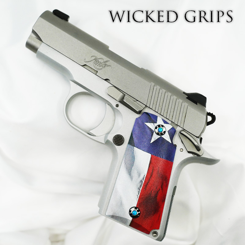 KIMBER MICRO 9MM CUSTOM PISTOL GRIPS TEXAS FLAG V2