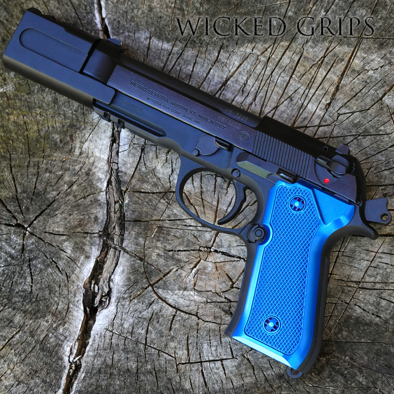 BERETTA 92FS CUSTOM CHECKERED COLOR GRIPS