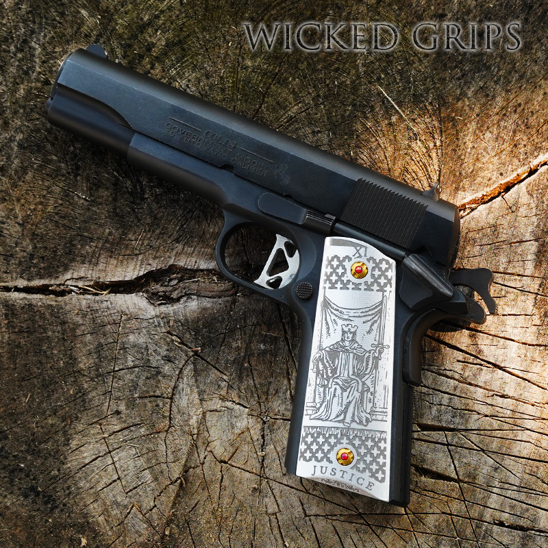 CUSTOM 1911 PISTOL GRIPS JUSTICE XI TAROT