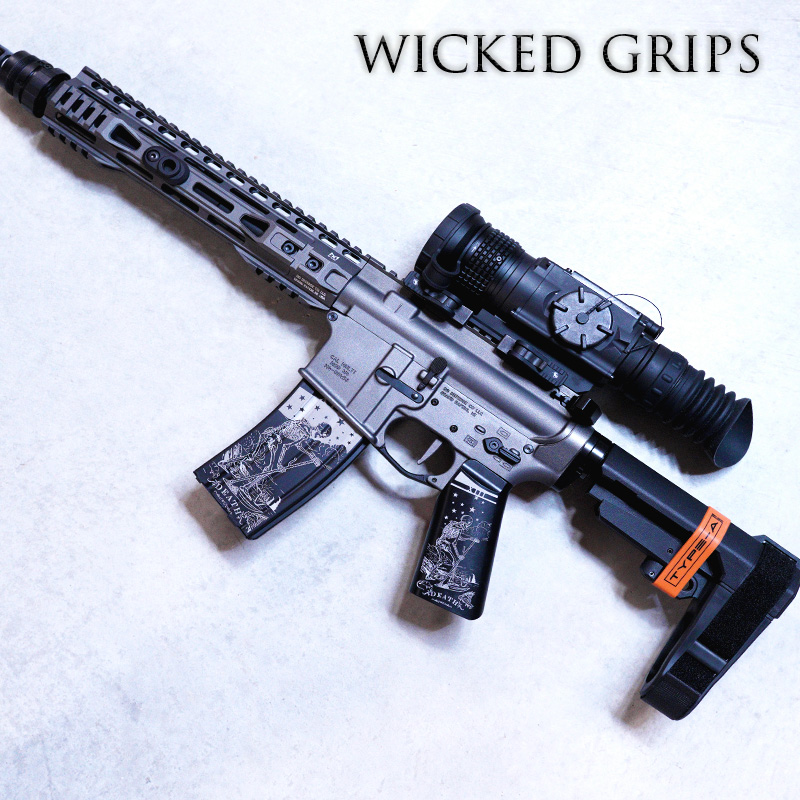 CUSTOM AR-15 PISTOL GRIP BLACK DEATH TAROT