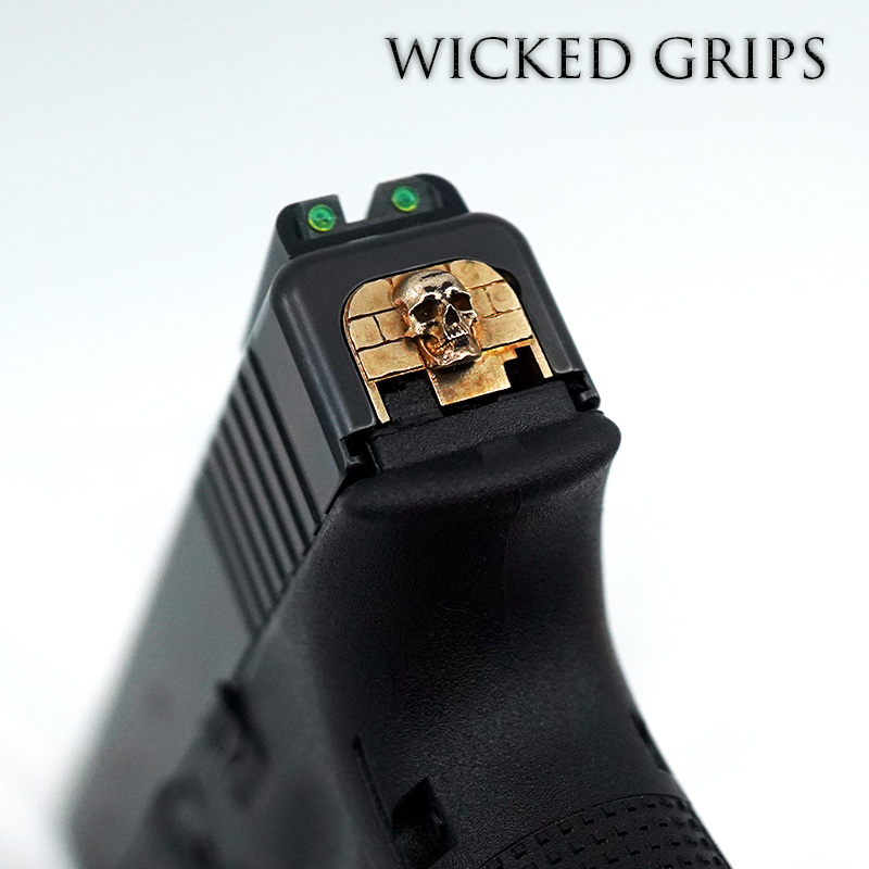 WICKED GRIPS GLOCK SLIDE PLATE PURE BRONZE SKULL GEN 1-4