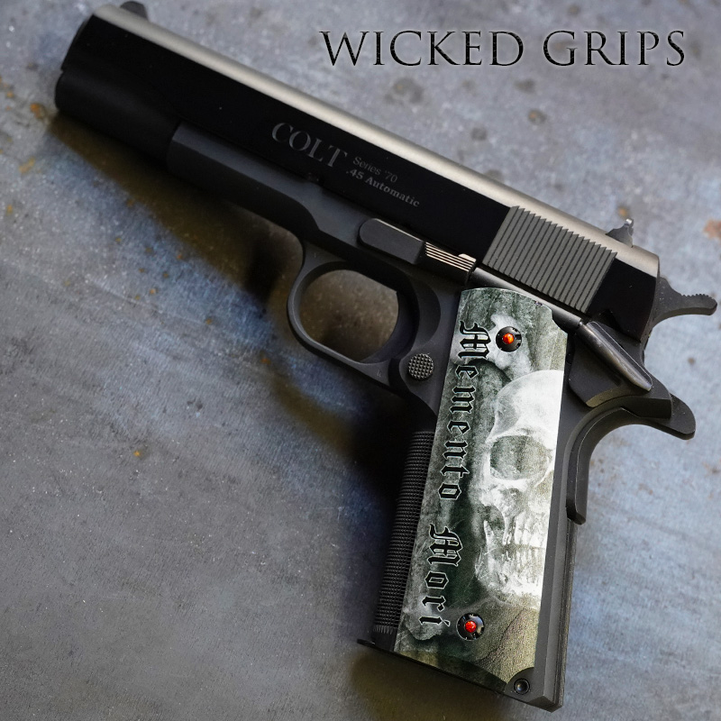 CUSTOM 1911 PISTOL GRIPS MEMENTO MORI