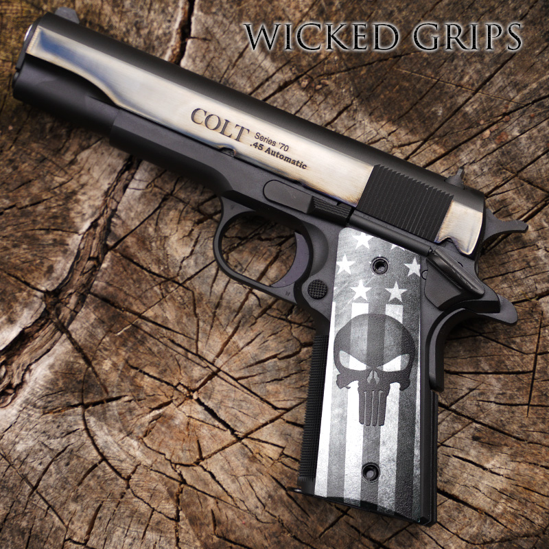 CUSTOM 1911 THIN PISTOL GRIPS AMERICAN PUNISHER